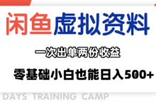 闲鱼虚拟资料新变现玩法,信息差项目,一次出单两份收益,无需囤货,可批量矩阵,零基础小白也能日入多张-蜗牛学社