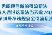 男粉项目新的引流玩法有人通过这玩法当天收了7.4k不封号不违规安全引流玩法-蜗牛学社