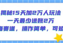 揭秘15天加2W人玩法,一天最少2万进账,蓝海赛道,操作简单,可矩阵-蜗牛学社