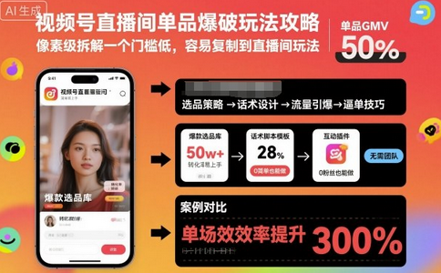 视频号直播间单品爆破玩法攻略,像素级拆解一个门槛低,容易复制到直播间玩法-蜗牛学社