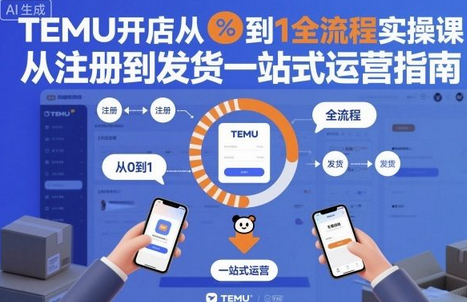 TEMU开店从0到1全流程实操课,从注册到发货一站式运营指南-蜗牛学社