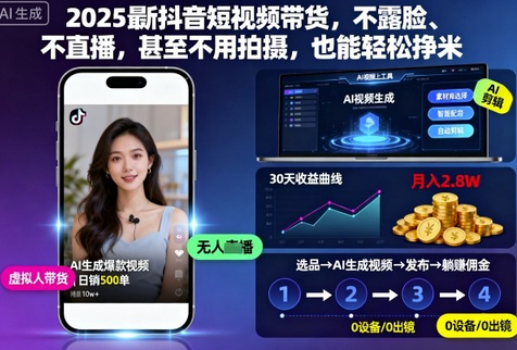 2025最新抖音短视频带货,不露脸、不直播,甚至不用拍摄,也能轻松挣米-蜗牛学社