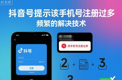 抖音号提示该手机号注册过多,频繁的解决技术-蜗牛学社