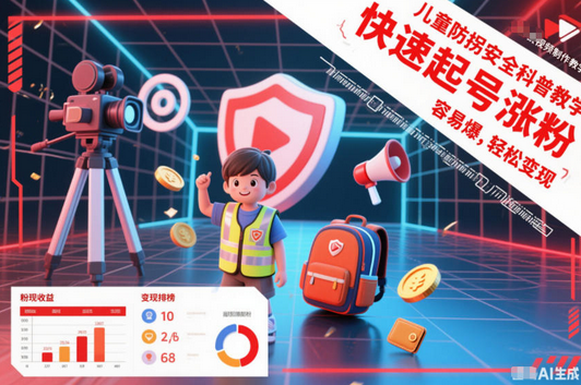 儿童防拐安全科普知识视频制作教学,快速起号涨粉,容易爆,轻松变现-蜗牛学社