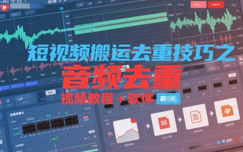 短视频搬运去重技巧之音频去重，视频教程+软件-蜗牛学社