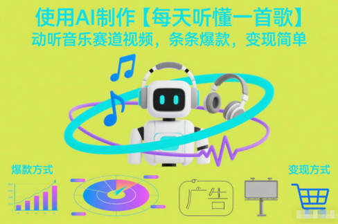使用AI制作【每天听懂一首歌】动听音乐赛道视频,条条爆款,变现简单-蜗牛学社
