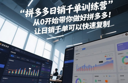 拼多多日销千单训练营，从0开始带你做好拼多多，让日销千单可以快速复制(更新26年1月)-蜗牛学社