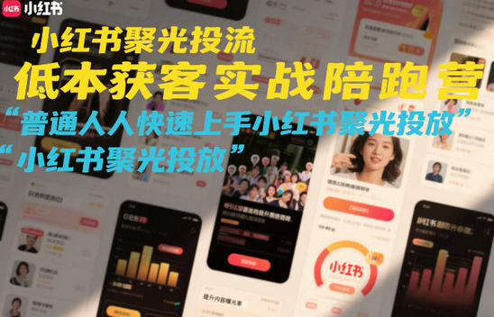 小红书聚光投流低成本获客实战陪跑营，普通人快速上手小红书聚光投放-蜗牛学社