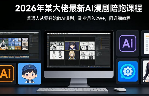 26年某大佬最新Ai漫剧陪跑课程，普通人从零开始做AI漫剧，副业月入2W+-蜗牛学社