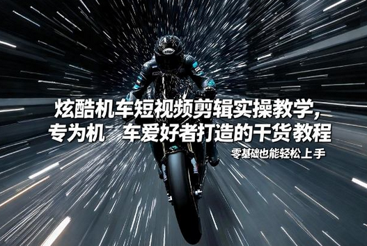 炫酷机车短视频剪辑实操教学，专为机车爱好者打造的干货教程，零基础也能轻松上手-蜗牛学社