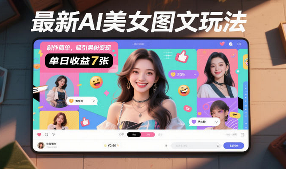 最新AI美女图文玩法，制作简单，吸引男粉变现，单天收益7张-蜗牛学社