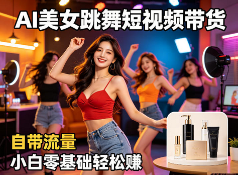 AI美女跳舞短视频带货：自带流量，小白零基础轻松賺，详细拆解-蜗牛学社