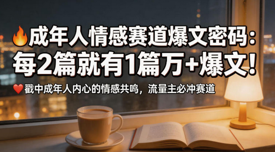 公众号流量主成年人情感心理赛道，流量最大，受众最广的主流赛道之一，平均每2篇就有1篇万爆文章-蜗牛学社